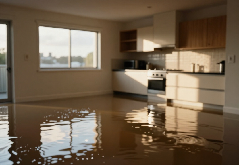Flooded basement in Grays Point before restoration